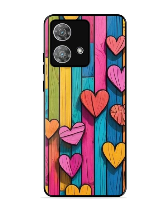 Rainbow Of Hearts Glossy Soft Edge Case for Motorola Moto Edge 40 Neo Chachhi