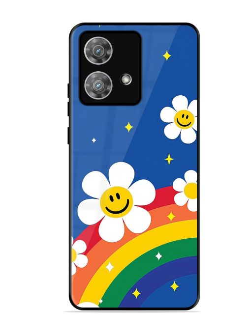 Happy Daisies And Rainbow Sky Glossy Soft Edge Case for Motorola Moto Edge 40 Neo Chachhi