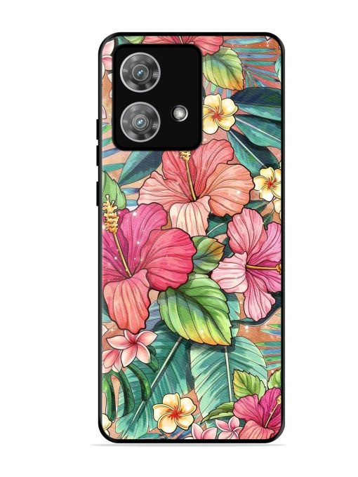 Tropical Tapestry Glossy Soft Edge Case for Motorola Moto Edge 40 Neo Chachhi