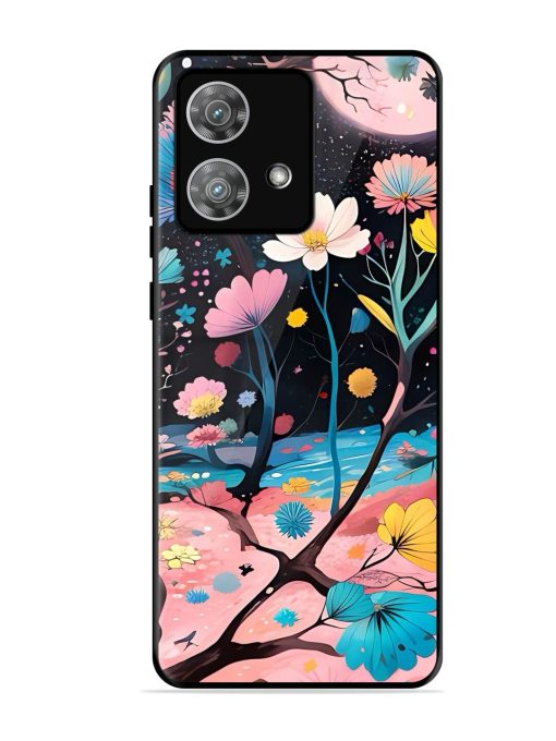 Cosmic Bloom Glossy Soft Edge Case for Motorola Moto Edge 40 Neo