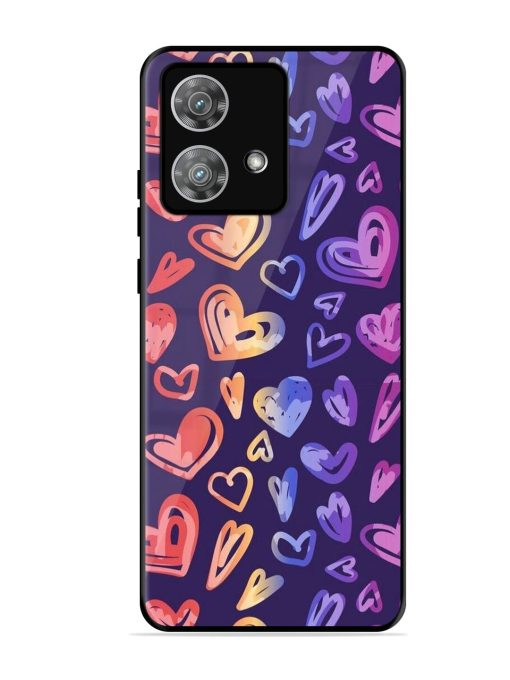 Rainbow Hearts Glossy Soft Edge Case for Motorola Moto Edge 40 Neo Chachhi