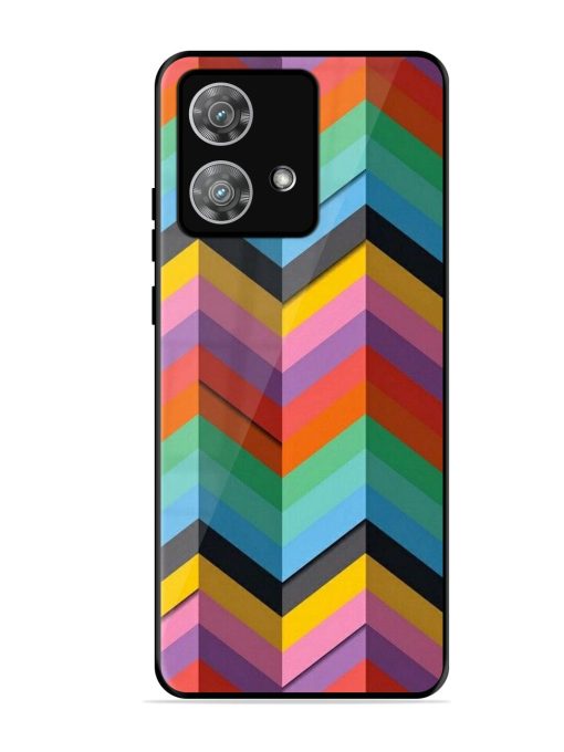 Colorful Zigzag Glossy Soft Edge Case for Motorola Moto Edge 40 Neo Chachhi