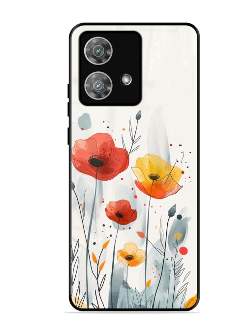 Poppy Fields Glossy Soft Edge Case for Motorola Moto Edge 40 Neo Chachhi