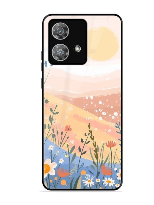 Golden Hour Blooms Glossy Soft Edge Case for Motorola Moto Edge 40 Neo Chachhi