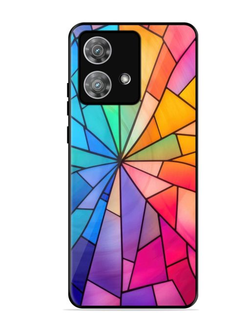 Stained Glass Kaleidoscope Of Colors Glossy Soft Edge Case for Motorola Moto Edge 40 Neo Chachhi