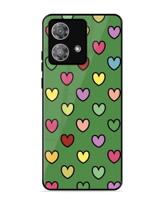 Rainbow Heart Parade Glossy Soft Edge Case for Motorola Moto Edge 40 Neo Chachhi