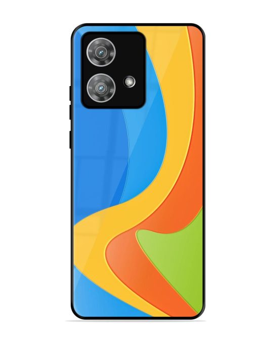 Curvy Color Cascade Glossy Soft Edge Case for Motorola Moto Edge 40 Neo Chachhi