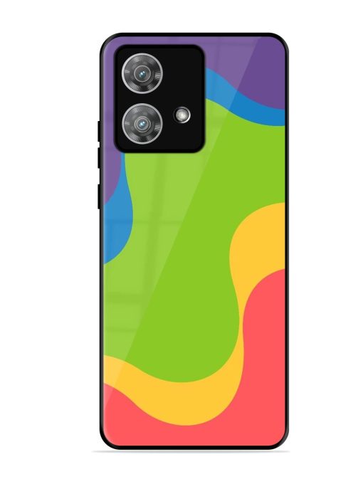 Wavy Rainbow Wonderland Glossy Soft Edge Case for Motorola Moto Edge 40 Neo Chachhi