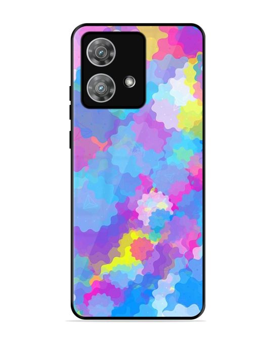 Psychedelic Cloud Burst Glossy Soft Edge Case for Motorola Moto Edge 40 Neo Chachhi