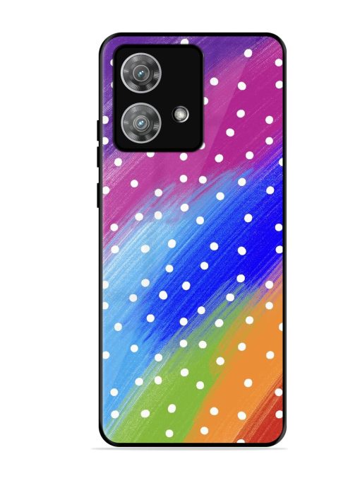 Rainbow Polka Dot Dream Glossy Soft Edge Case for Motorola Moto Edge 40 Neo
