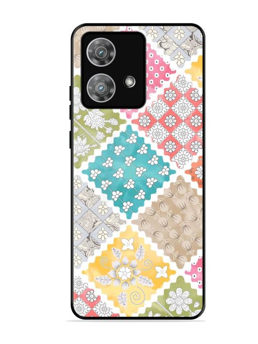 Patchwork Dreamscape Glossy Soft Edge Case for Motorola Moto Edge 40 Neo Chachhi