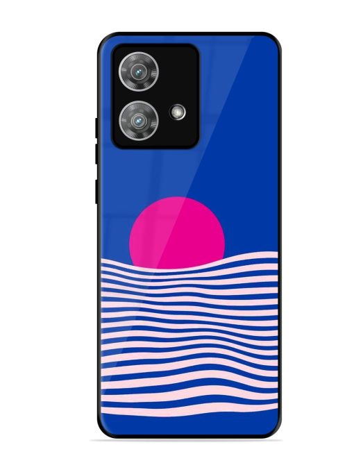 Pink Sunset Over Blue Waves Glossy Soft Edge Case for Motorola Moto Edge 40 Neo