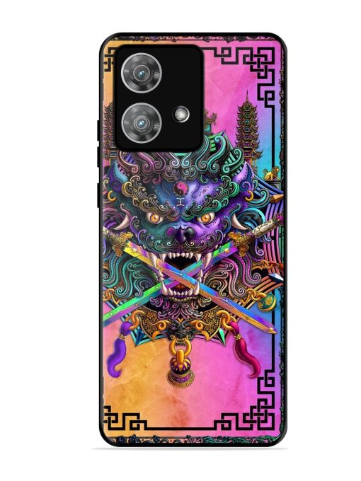 Psychedelic Fu Dog Tapestry Glossy Soft Edge Case for Motorola Moto Edge 40 Neo Chachhi