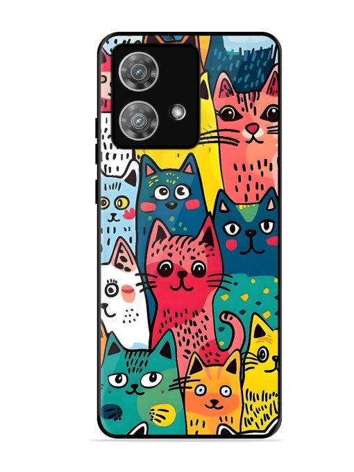 Feline Frenzy Glossy Soft Edge Case for Motorola Moto Edge 40 Neo Chachhi