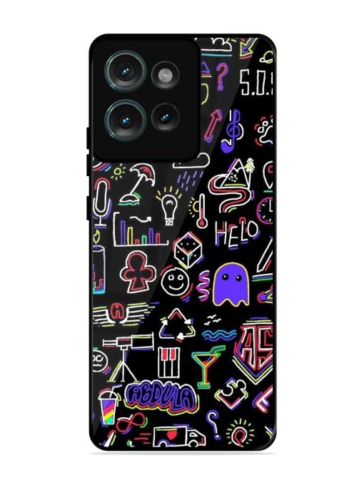 Neon Doodle Glossy Soft Edge Case for Motorola Moto Edge 50 (5G) Chachhi