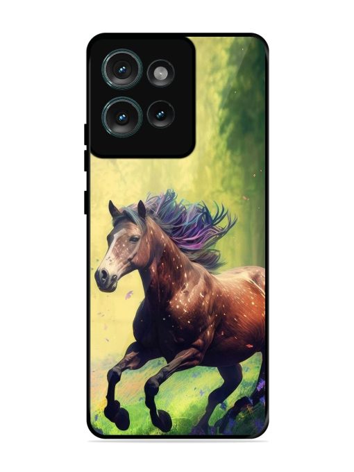 Enchanted Gallop Glossy Soft Edge Case for Motorola Moto Edge 50 (5G) Chachhi