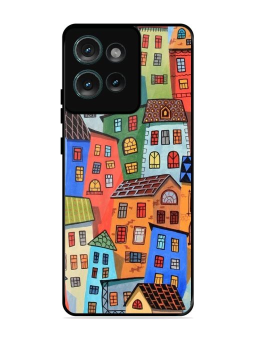 Rainbow House Glossy Soft Edge Case for Motorola Moto Edge 50 (5G) Chachhi