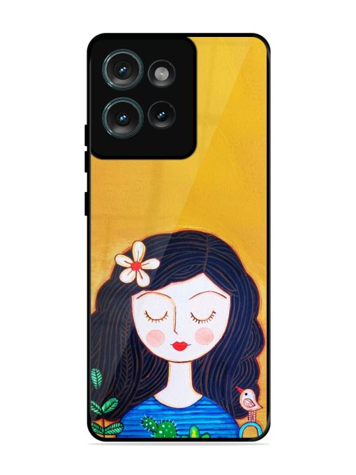 Girl Illustration Glossy Soft Edge Case for Motorola Moto Edge 50 (5G) Chachhi