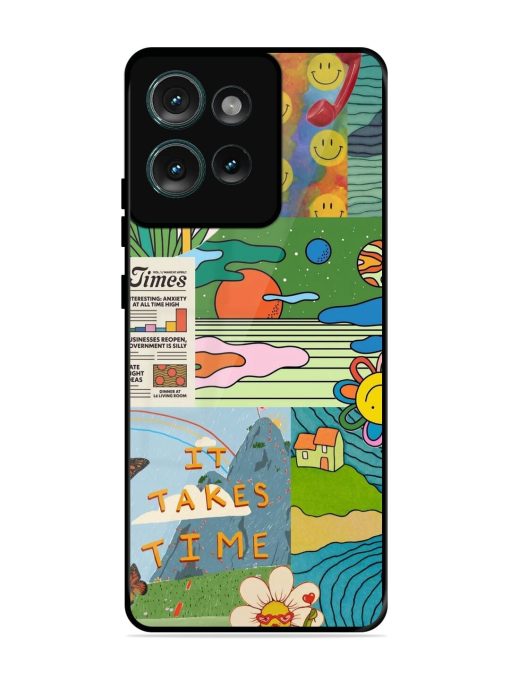 Groovy Vibes Glossy Soft Edge Case for Motorola Moto Edge 50 (5G)