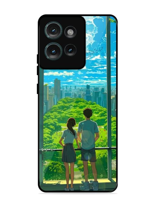 Cyberpunk Dreamscape Glossy Soft Edge Case for Motorola Moto Edge 50 (5G) Chachhi