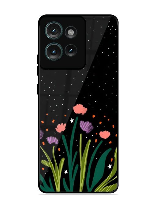 Midnight Bloom Glossy Soft Edge Case for Motorola Moto Edge 50 (5G)