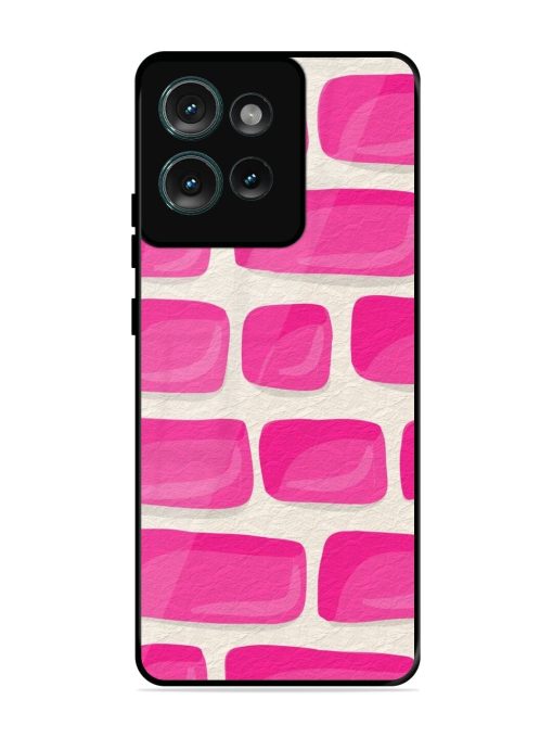 Pink Brick Wall Glossy Soft Edge Case for Motorola Moto Edge 50 (5G)