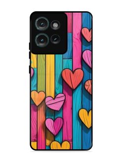 Rainbow Of Hearts Glossy Soft Edge Case for Motorola Moto Edge 50 (5G)