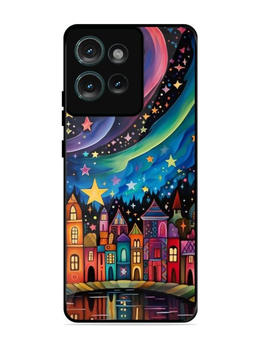 Starlit Village Glossy Soft Edge Case for Motorola Moto Edge 50 (5G)