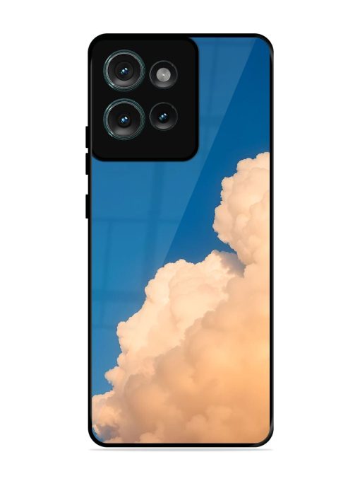 Golden Cloudscape Glossy Soft Edge Case for Motorola Moto Edge 50 (5G)