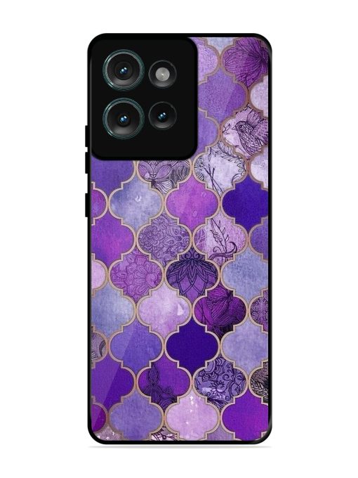 Purple Mosaic Magic Glossy Soft Edge Case for Motorola Moto Edge 50 (5G) Chachhi