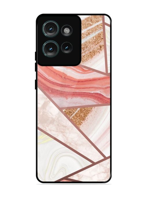 Rosy Mosaic Glossy Soft Edge Case for Motorola Moto Edge 50 (5G)