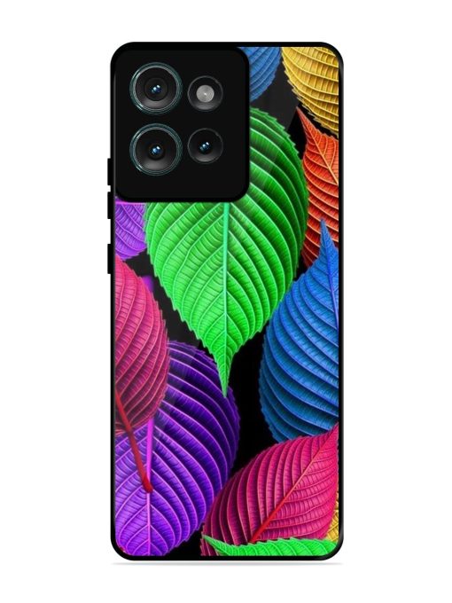 Rainbow Leaf Symphony Glossy Soft Edge Case for Motorola Moto Edge 50 (5G) Chachhi