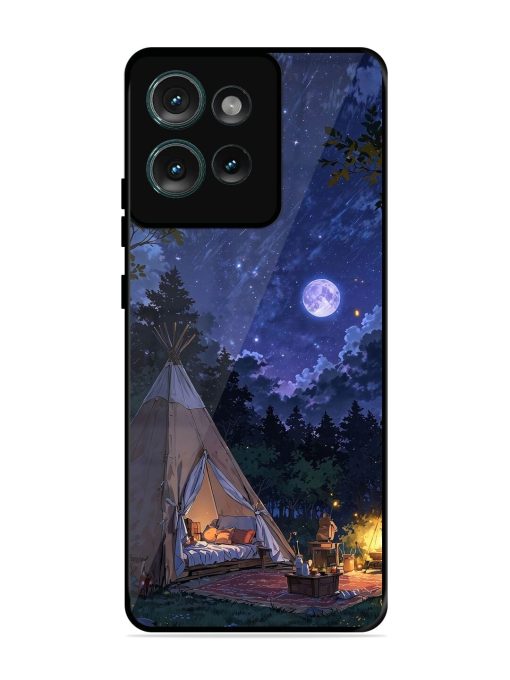 Moonlight Camping Glossy Soft Edge Case for Motorola Moto Edge 50 (5G)