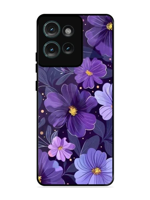 Purple Paradise Glossy Soft Edge Case for Motorola Moto Edge 50 (5G) Chachhi