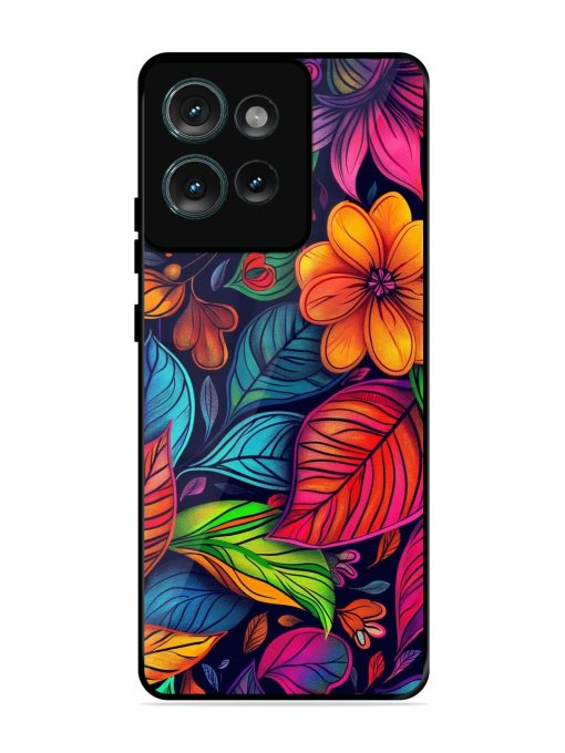 Rainbow Of Blooms Glossy Soft Edge Case for Motorola Moto Edge 50 (5G)