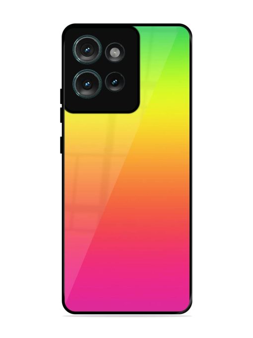 Rainbow Gradient Glossy Soft Edge Case for Motorola Moto Edge 50 (5G) Chachhi