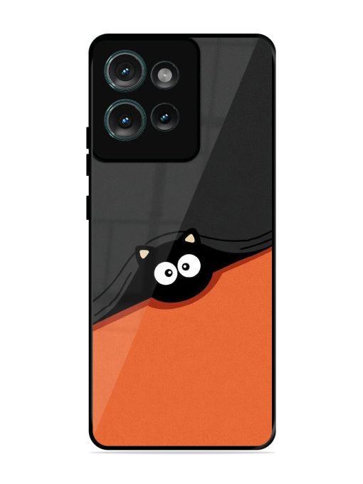 Peek-A-Boo Kitty Glossy Soft Edge Case for Motorola Moto Edge 50 (5G) Chachhi