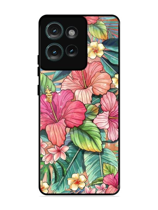 Tropical Tapestry Glossy Soft Edge Case for Motorola Moto Edge 50 (5G)