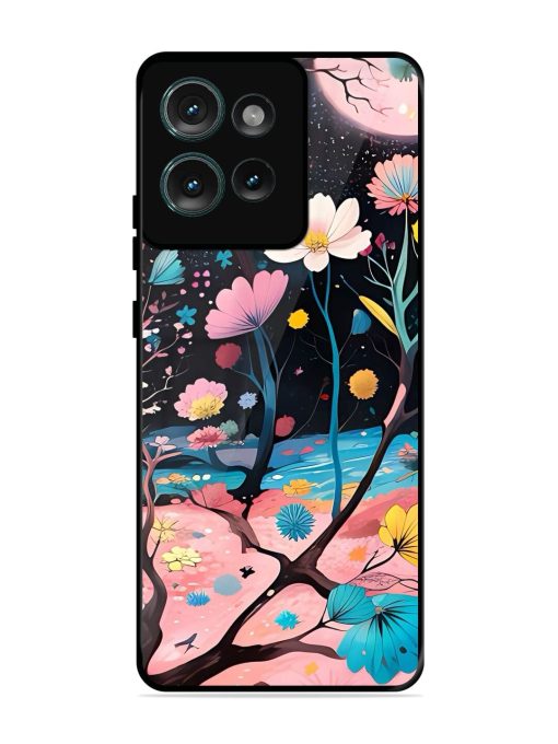 Cosmic Bloom Glossy Soft Edge Case for Motorola Moto Edge 50 (5G)