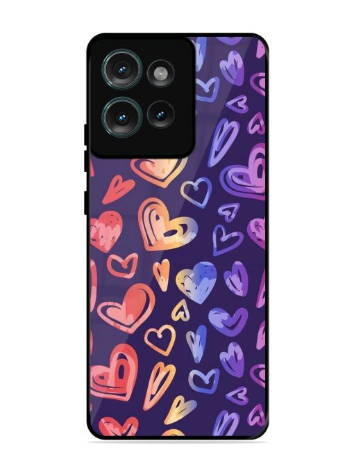 Rainbow Hearts Glossy Soft Edge Case for Motorola Moto Edge 50 (5G)