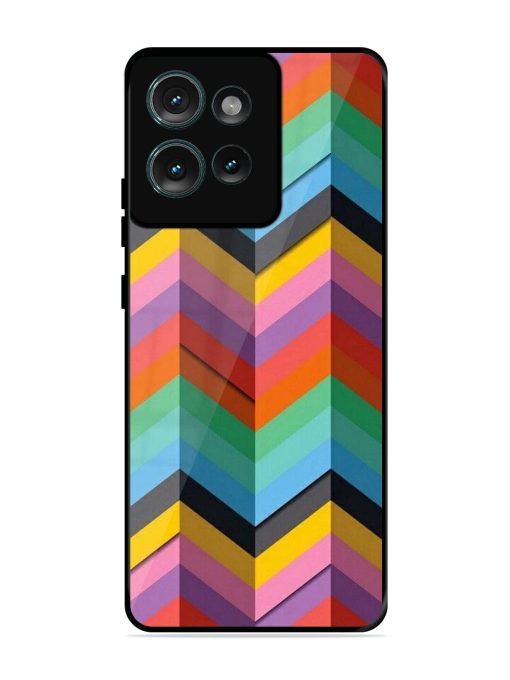 Colorful Zigzag Glossy Soft Edge Case for Motorola Moto Edge 50 (5G) Chachhi