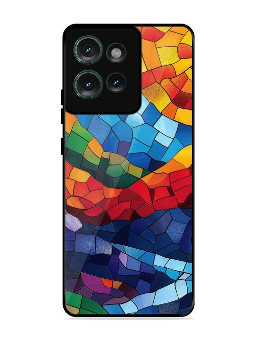 Mosaic Sunset Glossy Soft Edge Case for Motorola Moto Edge 50 (5G)