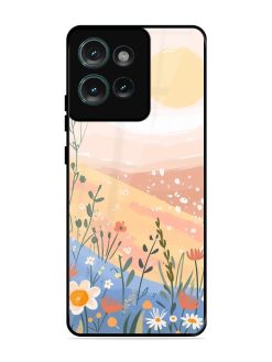 Golden Hour Blooms Glossy Soft Edge Case for Motorola Moto Edge 50 (5G)