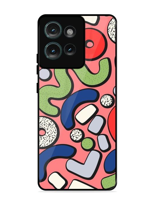 Groovy Geometric Shapes Glossy Soft Edge Case for Motorola Moto Edge 50 (5G) Chachhi