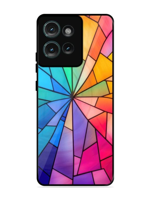 Stained Glass Kaleidoscope Of Colors Glossy Soft Edge Case for Motorola Moto Edge 50 (5G) Chachhi