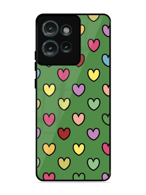 Rainbow Heart Parade Glossy Soft Edge Case for Motorola Moto Edge 50 (5G)