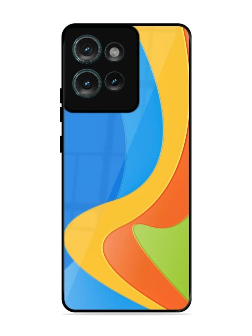 Curvy Color Cascade Glossy Soft Edge Case for Motorola Moto Edge 50 (5G) Chachhi