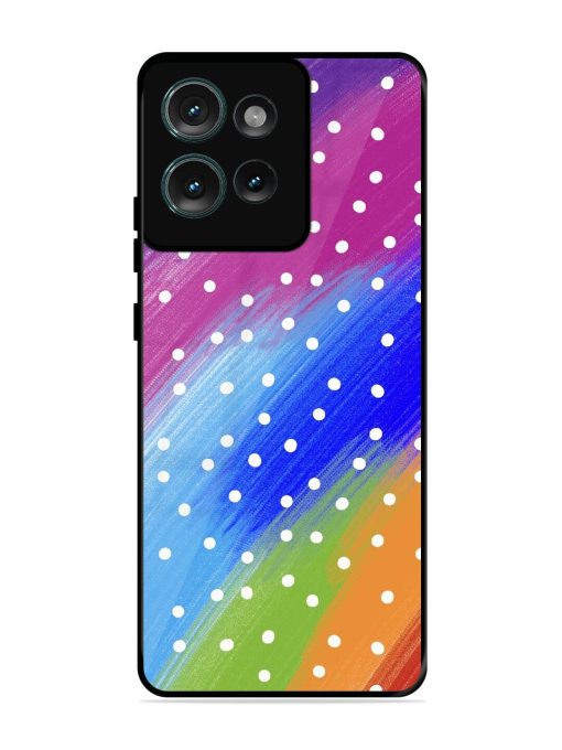 Rainbow Polka Dot Dream Glossy Soft Edge Case for Motorola Moto Edge 50 (5G) Chachhi