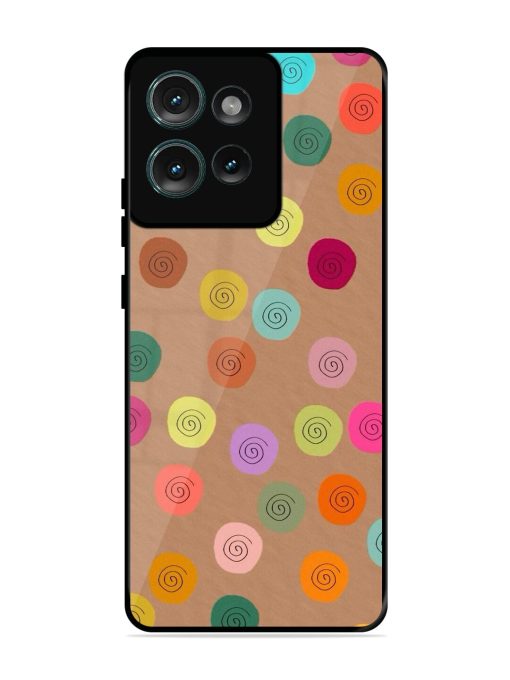 Swirly Dots On Kraft Glossy Soft Edge Case for Motorola Moto Edge 50 (5G) Chachhi