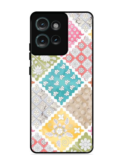 Patchwork Dreamscape Glossy Soft Edge Case for Motorola Moto Edge 50 (5G) Chachhi